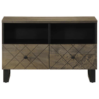 TV Cabinet Black Solid mango wood with grey finish, metal Medium