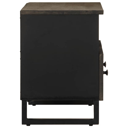 TV Cabinet Black Solid mango wood with grey finish, metal Medium