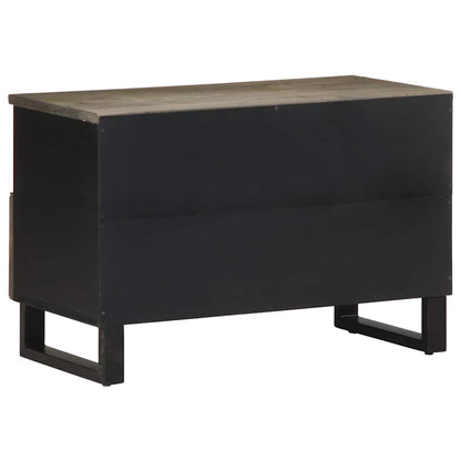 TV Cabinet Black Solid mango wood with grey finish, metal Medium