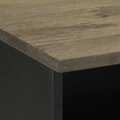 TV Cabinet Black Solid mango wood with grey finish, metal Medium