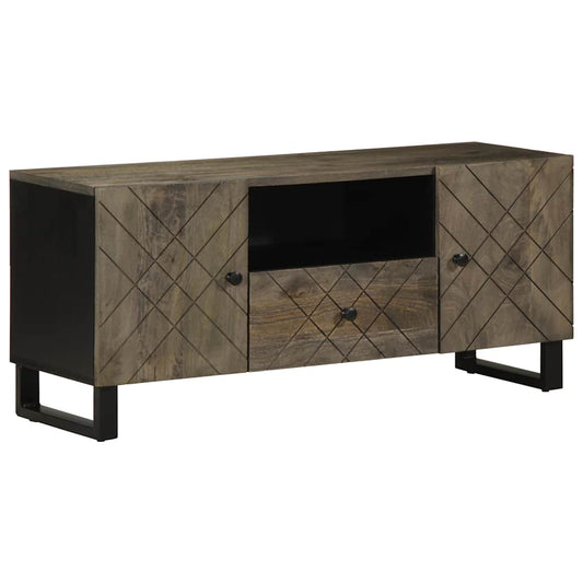 TV Cabinet Black Solid mango wood, Engineered wood, Metal Medium