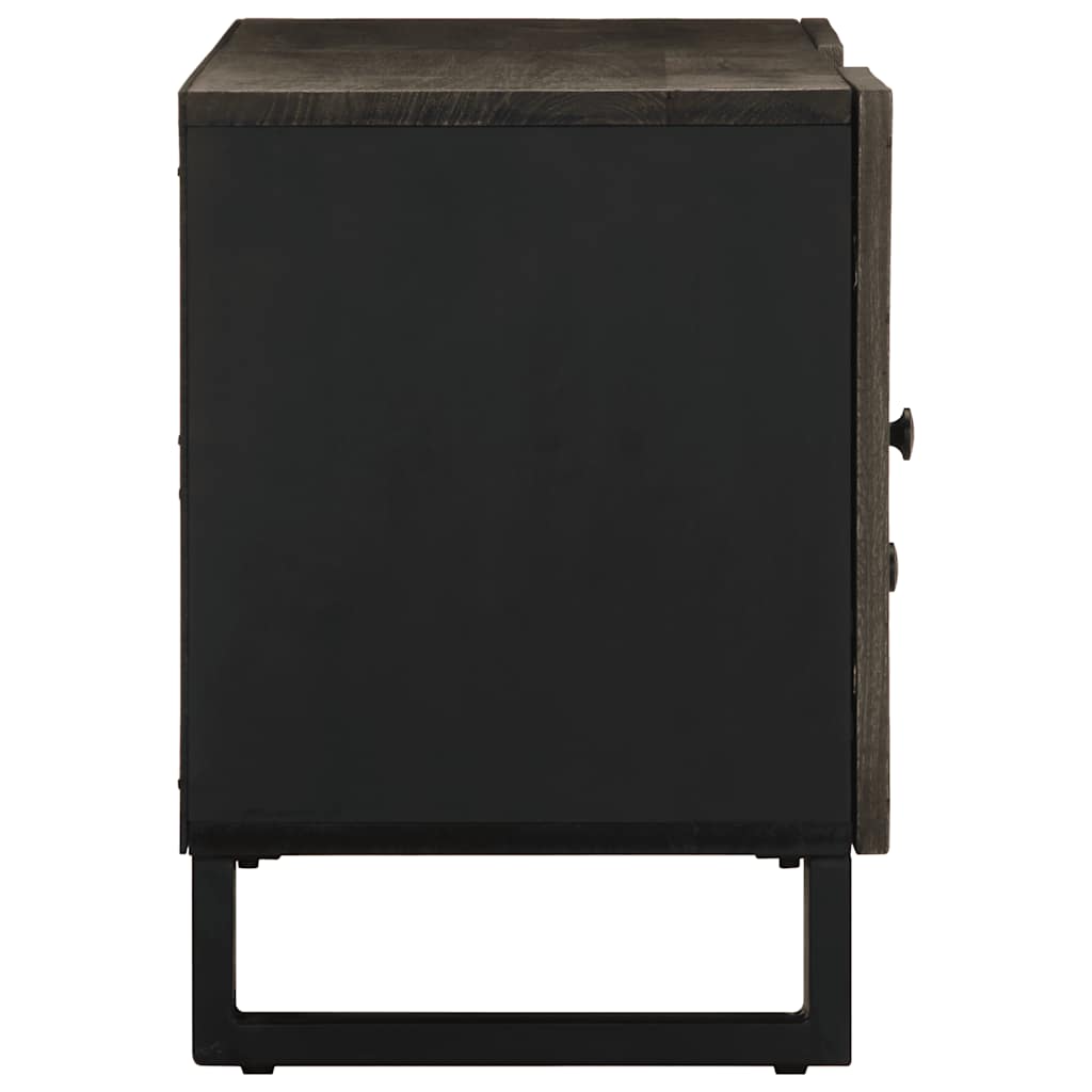 TV Cabinet Black Solid mango wood, Engineered wood, Metal Medium
