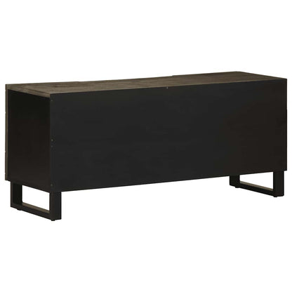 TV Cabinet Black Solid mango wood, Engineered wood, Metal Medium