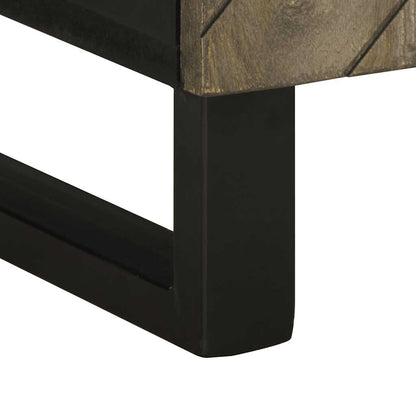 TV Cabinet Black Solid mango wood, Engineered wood, Metal Medium