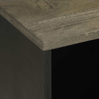 TV Cabinet Black Solid Mango Wood Medium TV Cabinet Rectangular