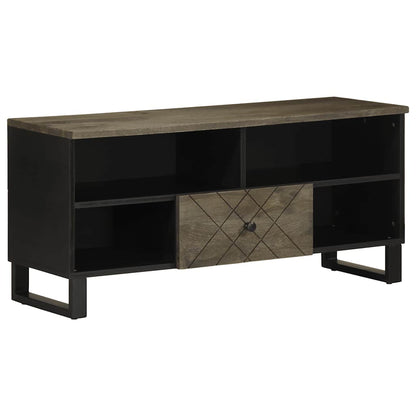 TV Cabinet Black Solid mango wood, engineered wood, metal Medium
