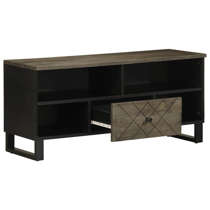 TV Cabinet Black Solid mango wood, engineered wood, metal Medium