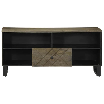 TV Cabinet Black Solid mango wood, engineered wood, metal Medium