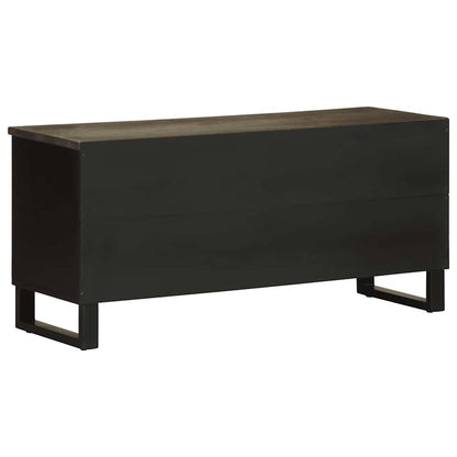 TV Cabinet Black Solid mango wood, engineered wood, metal Medium