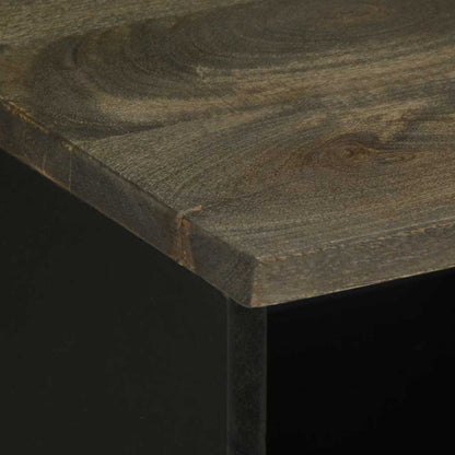 TV Cabinet Black Solid mango wood, engineered wood, metal Medium