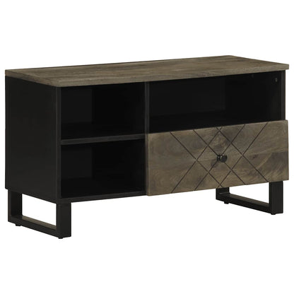 TV Cabinet Black Solid Mango Wood Medium TV Cabinet Rectangular