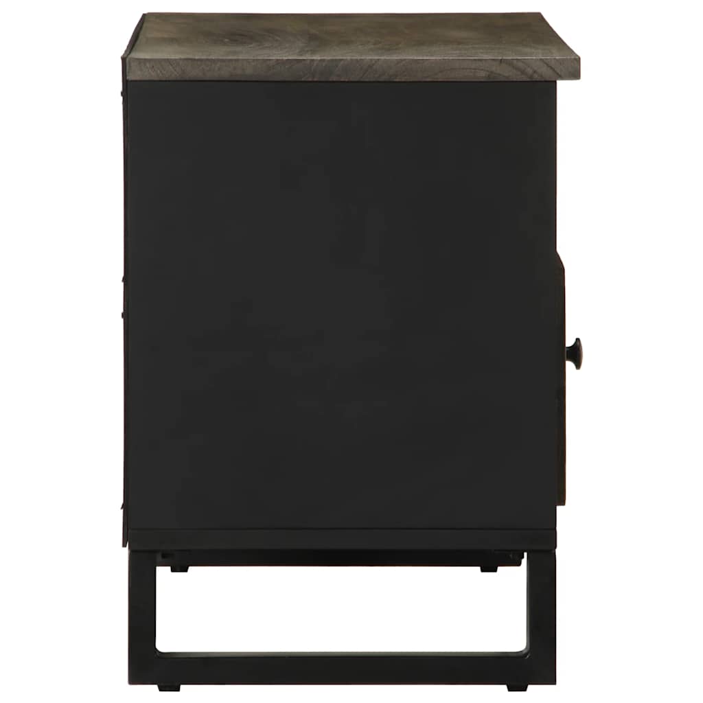 TV Cabinet Black Solid Mango Wood Medium TV Cabinet Rectangular