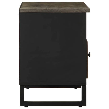 TV Cabinet Black Solid Mango Wood Medium TV Cabinet Rectangular