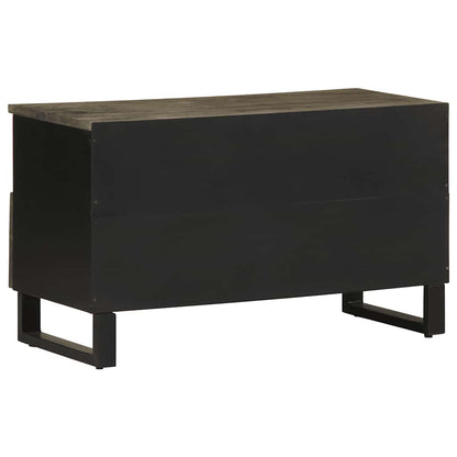 TV Cabinet Black Solid Mango Wood Medium TV Cabinet Rectangular