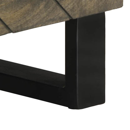 TV Cabinet Black Solid Mango Wood Medium TV Cabinet Rectangular
