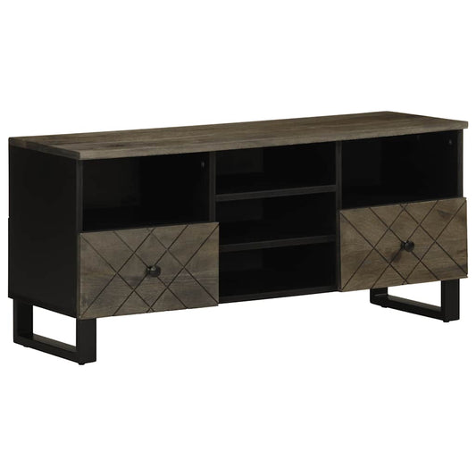 TV Cabinet Black Solid mango wood, metal Medium TV Cabinet