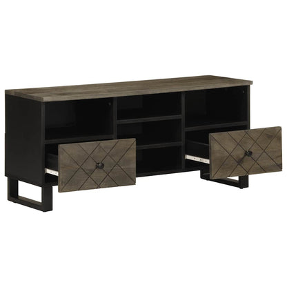 TV Cabinet Black Solid mango wood, metal Medium TV Cabinet