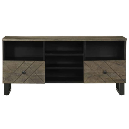 TV Cabinet Black Solid mango wood, metal Medium TV Cabinet