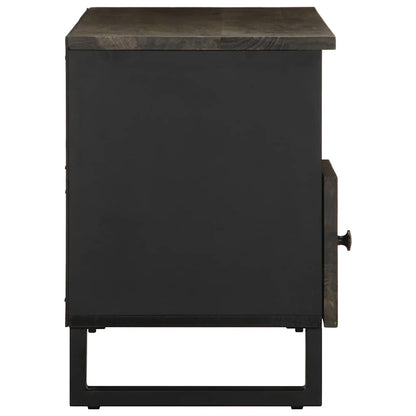 TV Cabinet Black Solid mango wood, metal Medium TV Cabinet
