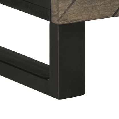 TV Cabinet Black Solid mango wood, metal Medium TV Cabinet
