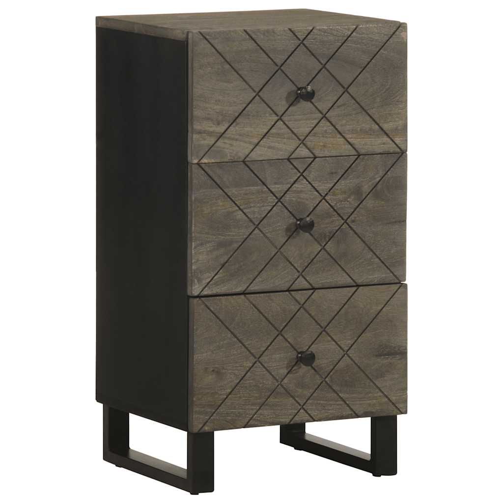 Sideboard Black Solid mango wood, engineered wood, metal Compact