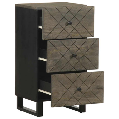 Sideboard Black Solid mango wood, engineered wood, metal Compact