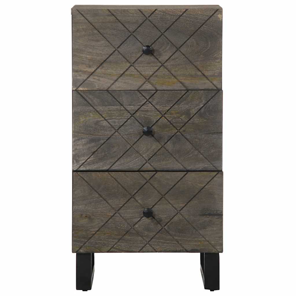 Sideboard Black Solid mango wood, engineered wood, metal Compact
