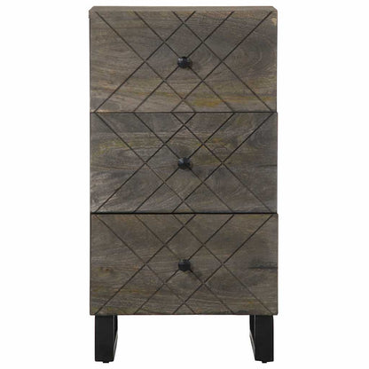 Sideboard Black Solid mango wood, engineered wood, metal Compact