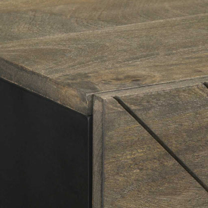 Sideboard Black Solid mango wood, engineered wood, metal Compact