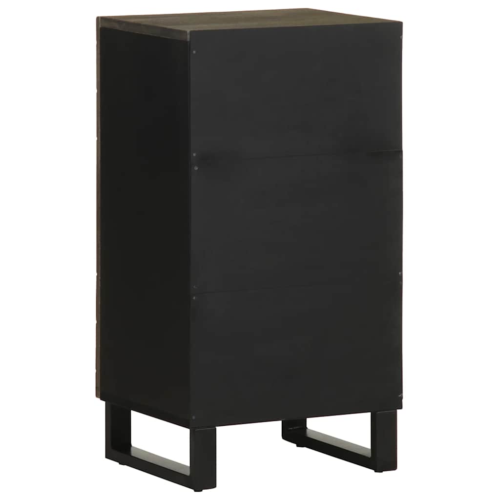 Sideboard Black Solid mango wood, engineered wood, metal Medium