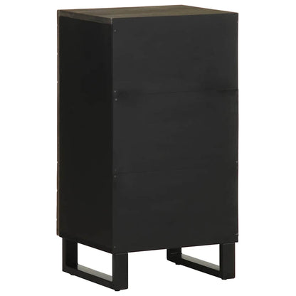 Sideboard Black Solid mango wood, engineered wood, metal Medium