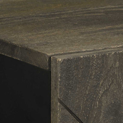 Sideboard Black Solid mango wood, engineered wood, metal Medium