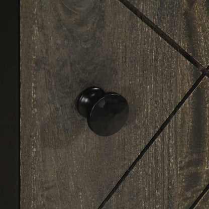 Sideboard Black Solid mango wood, engineered wood, metal Medium