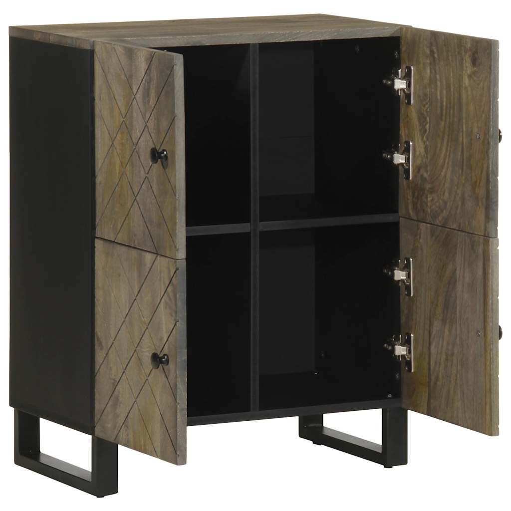 Sideboard Black Solid mango wood, engineered wood, metal Medium