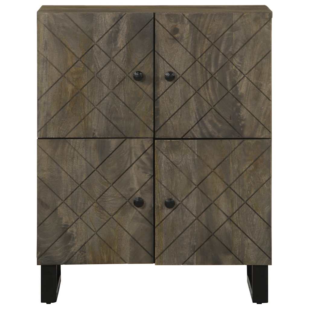 Sideboard Black Solid mango wood, engineered wood, metal Medium