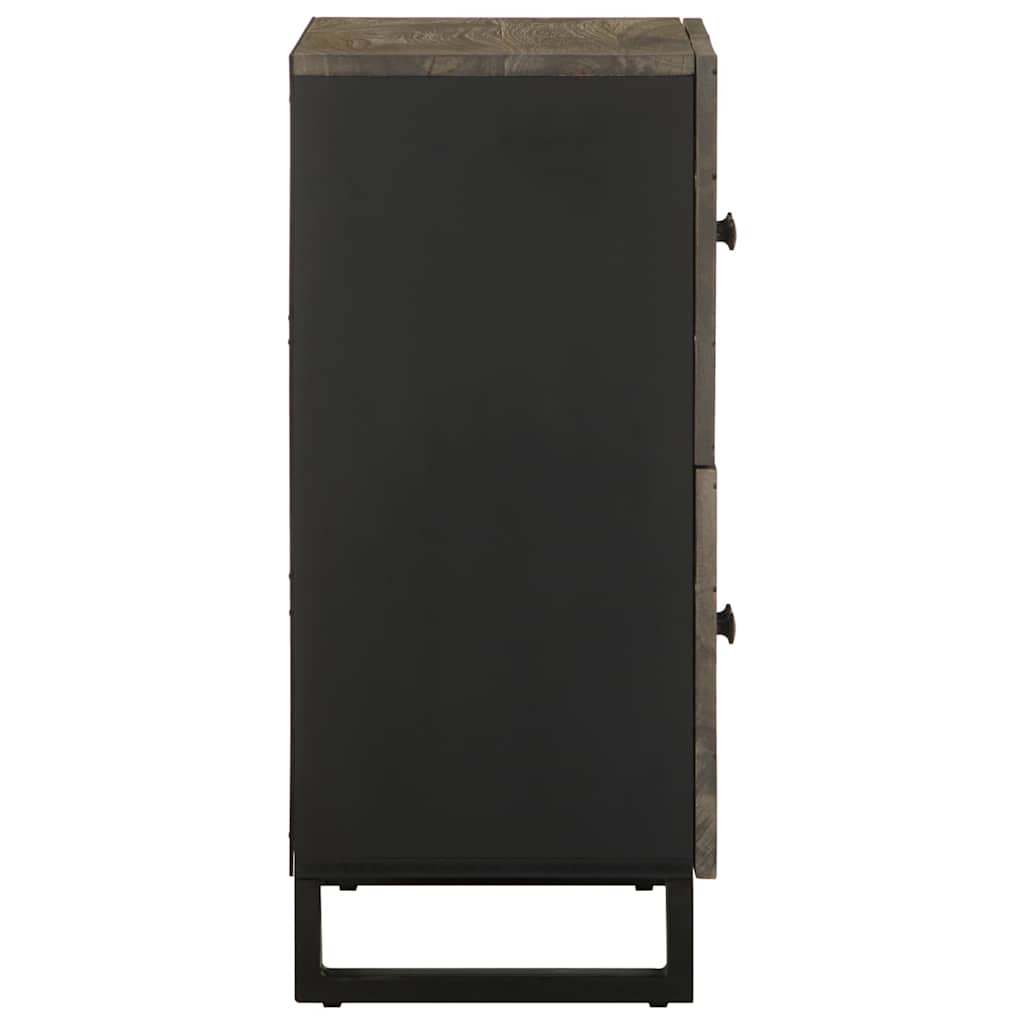 Sideboard Black Solid mango wood, engineered wood, metal Medium