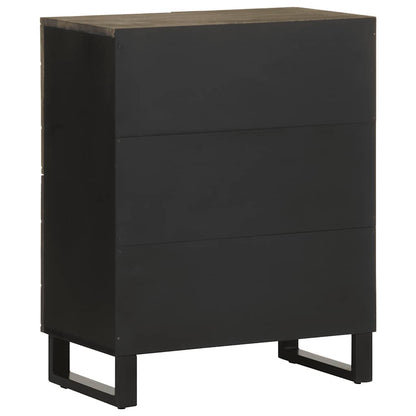 Sideboard Black Solid mango wood, engineered wood, metal Medium