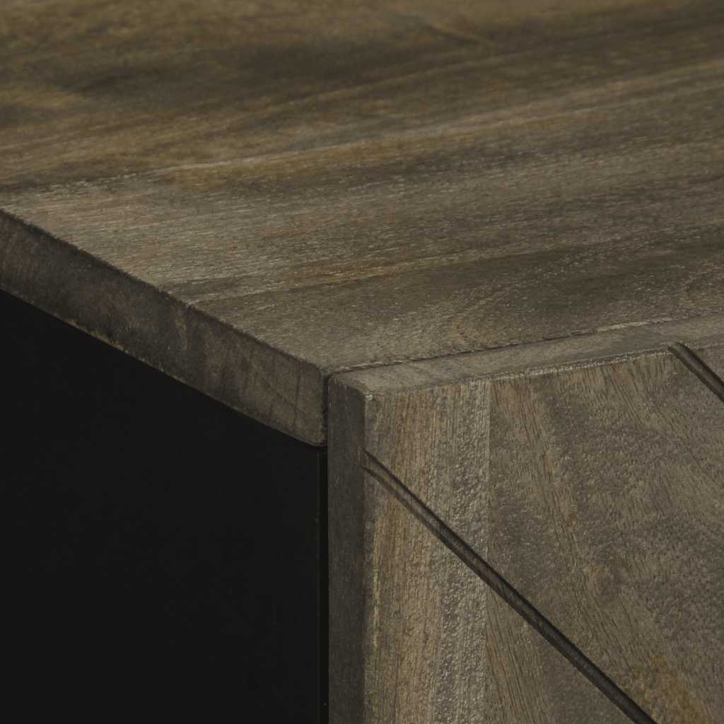 Sideboard Black Solid mango wood, engineered wood, metal Medium