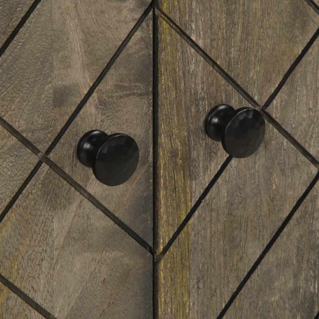 Sideboard Black Solid mango wood, engineered wood, metal Medium