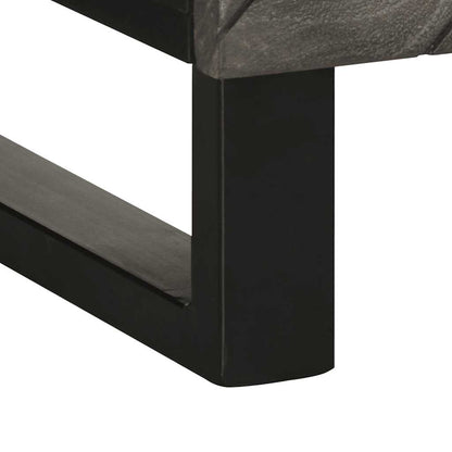 Sideboard Black Solid mango wood, engineered wood, metal Medium