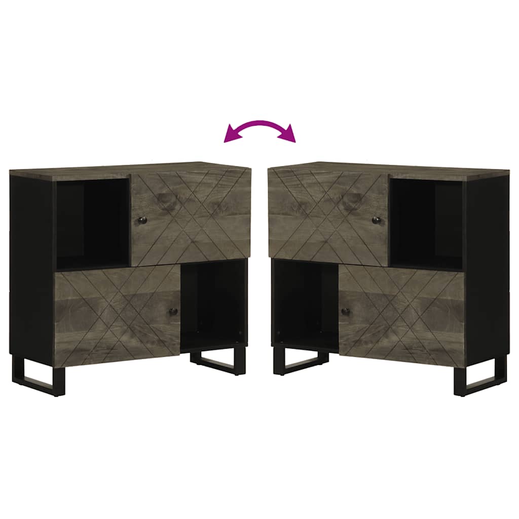 Sideboard Black Solid mango wood Medium Sideboard Rectangular