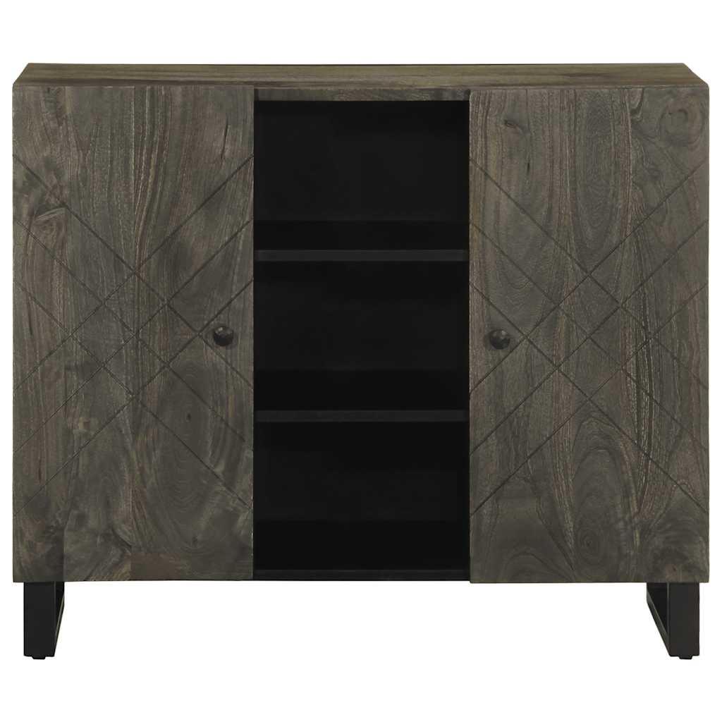 Sideboard Black Solid mango wood, engineered wood, metal Medium