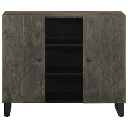 Sideboard Black Solid mango wood, engineered wood, metal Medium