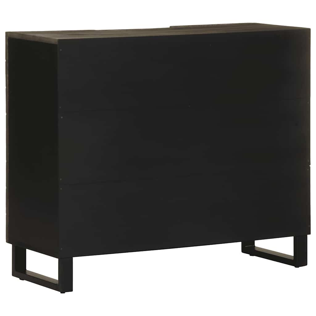 Sideboard Black Solid mango wood, engineered wood, metal Medium
