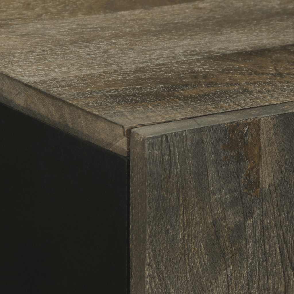 Sideboard Black Solid mango wood, engineered wood, metal Medium