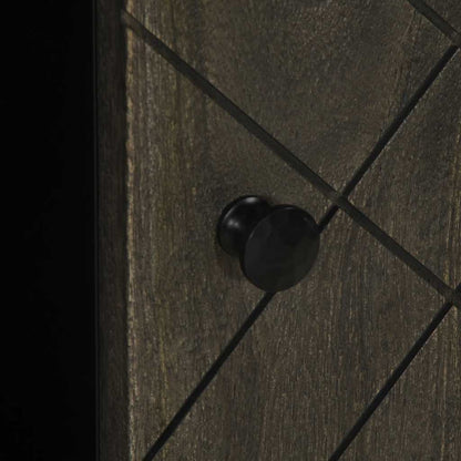Sideboard Black Solid mango wood, engineered wood, metal Medium