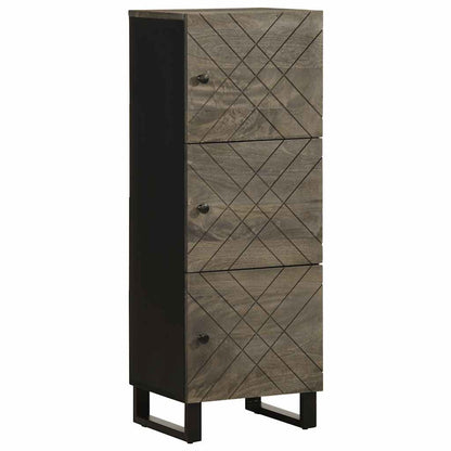 Highboard Black Solid mango wood with engineered wood and metal