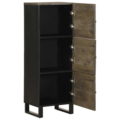 Highboard Black Solid mango wood with engineered wood and metal