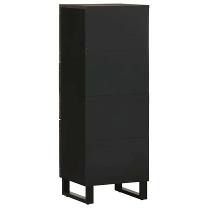 Highboard Black Solid mango wood with engineered wood and metal