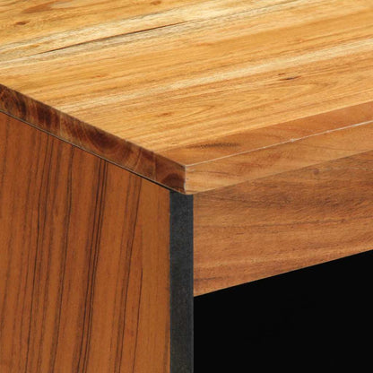 Sideboard with Door Brown 23.6" x 13" x 29.5" Solid Acacia wood